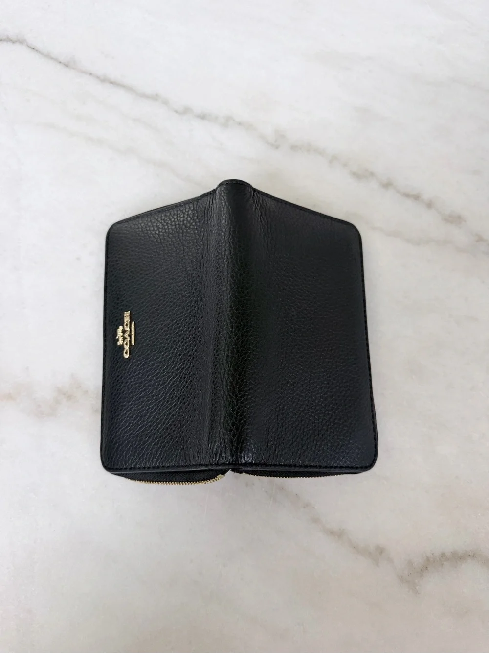 Black Coach Medium Zip ID Wallet